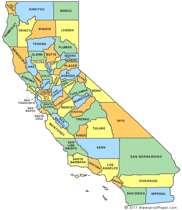 Printable California Maps State Outline County Cities