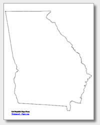 printable Georgia outline map