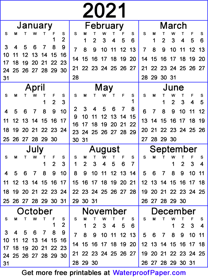 one page calendar free printable for 2022 2023