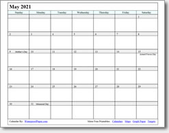 waterproof calendar may 2021 May 2021 Printable Calendar Print As Many As You Want waterproof calendar may 2021