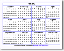 Single Page Calendars