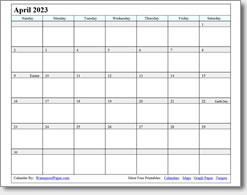 April 2023 calendar