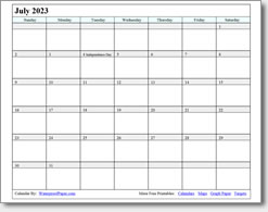 July 2023 calendar