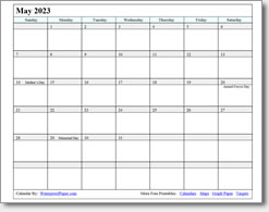 May 2023 calendar