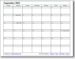 September 2023 calendar