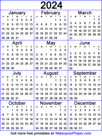 2024 calendar