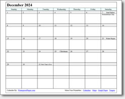 December 2024 calendar