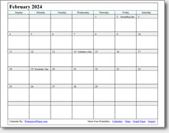 Printable February 2024 Calendar Waterproof Joyan Malvina