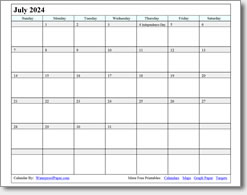 July 2024 calendar