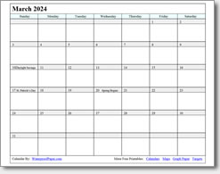 March 2024 calendar