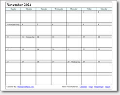 November 2024 calendar