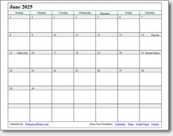 June 2025 calendar