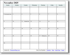 November 2025 calendar