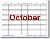 October Calendars