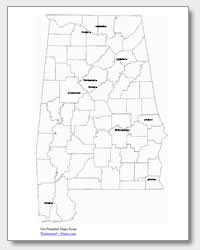 printable alabama county map with cities Printable Alabama Maps State Outline County Cities printable alabama county map with cities