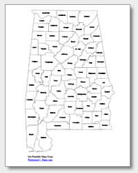 printable Alabama county map labeled