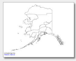 printable Alaska county map unlabeled