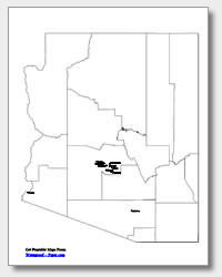 printable Arizona major cities map labeled