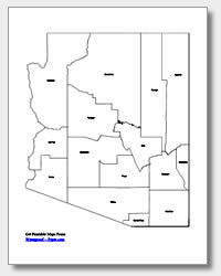 printable Arizona county map labeled