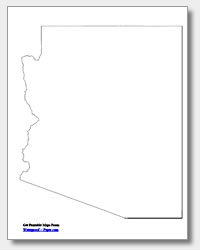 printable Arizona outline map