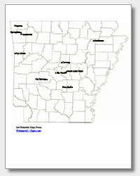 printable Arkansas major cities map labeled