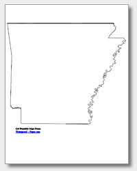 printable Arkansas outline map