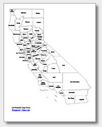 printable California county map labeled