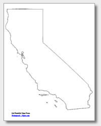 printable California outline map