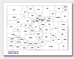 Printable Colorado Maps State Outline County Cities