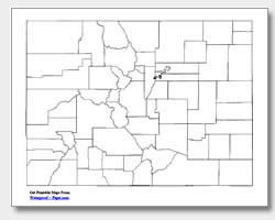 printable Colorado county map unlabeled