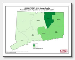 printable Connecticut population change map