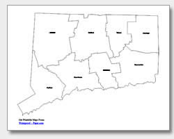 printable Connecticut county map labeled