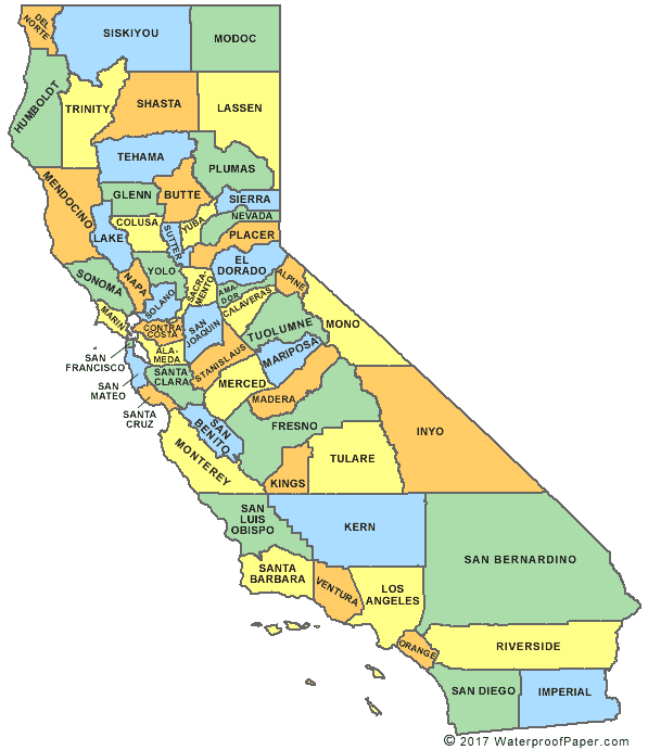 Printable California Maps State Outline, County, Cities