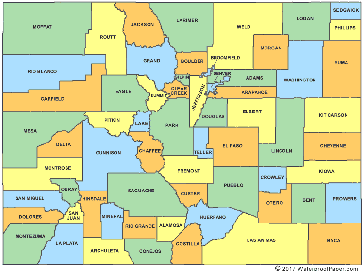 Printable Colorado Maps State Outline, County, Cities