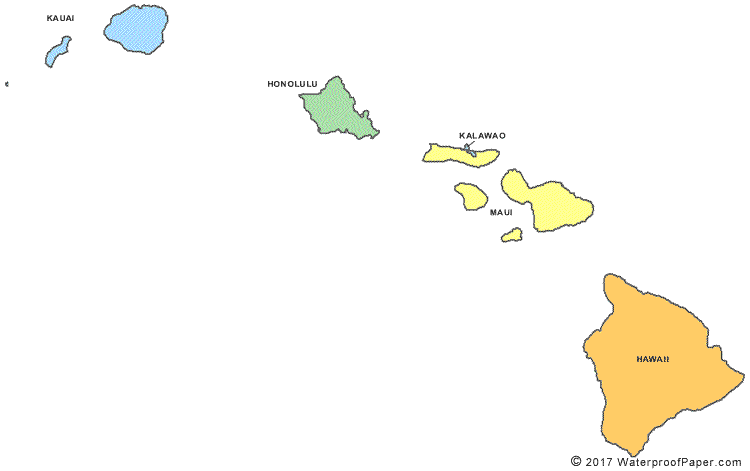 Hawaii county map