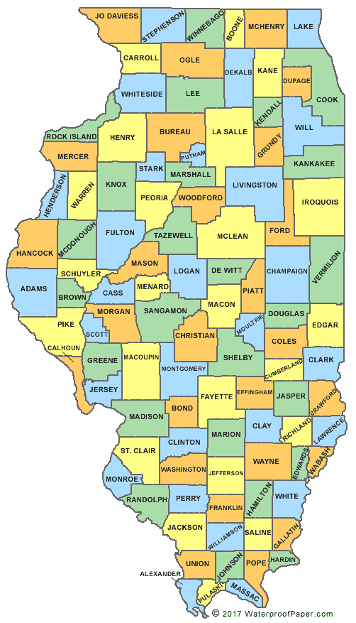 Printable Illinois Maps State Outline, County, Cities