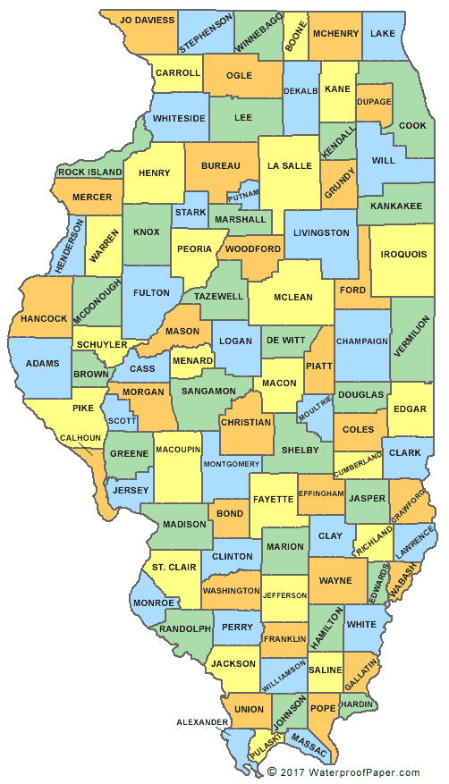 Illinois county map