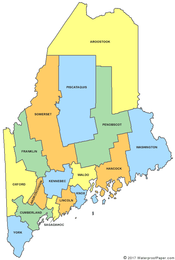 Maine county map