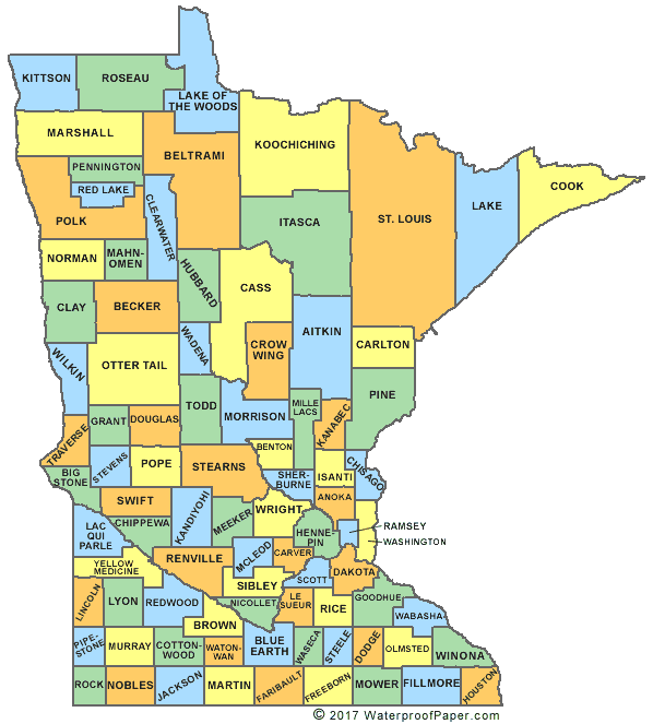 Printable Minnesota Maps State Outline, County, Cities