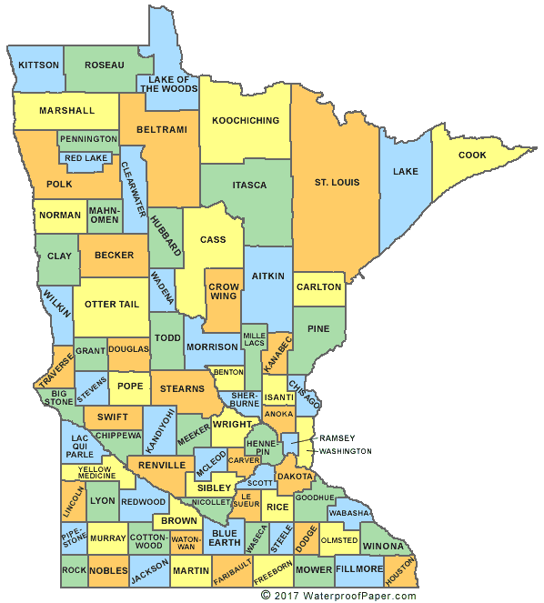 minnesota map with counties and cities Printable Minnesota Maps State Outline County Cities minnesota map with counties and cities