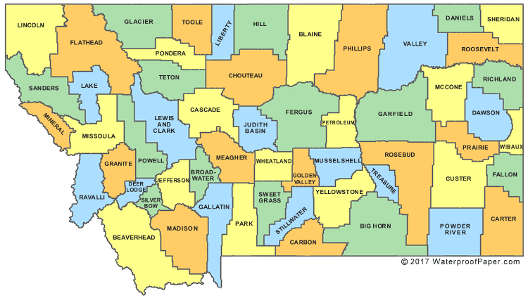 Montana county map