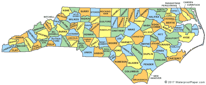 Printable North Carolina Maps State Outline County Cities