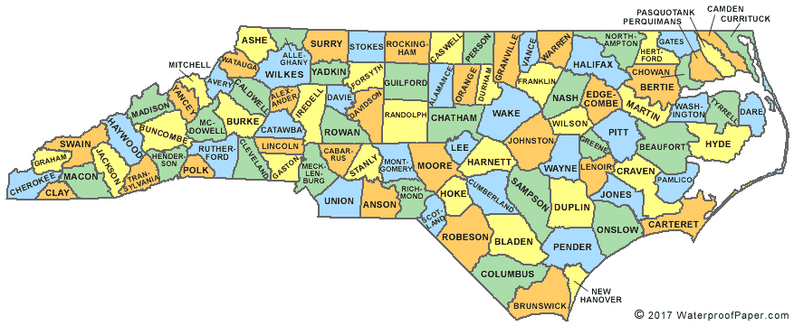 north carolina map with cities Printable North Carolina Maps State Outline County Cities