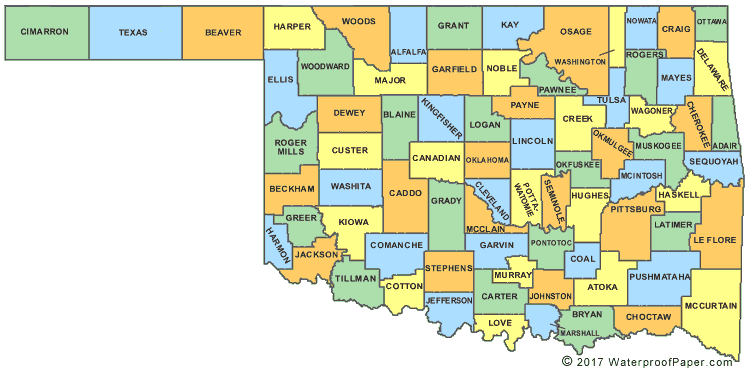 Oklahoma county map