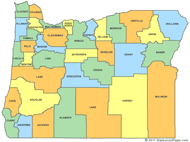 Printable Oregon Maps State Outline, County, Cities