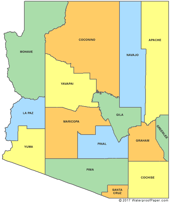 Printable Arizona Maps State Outline County Cities