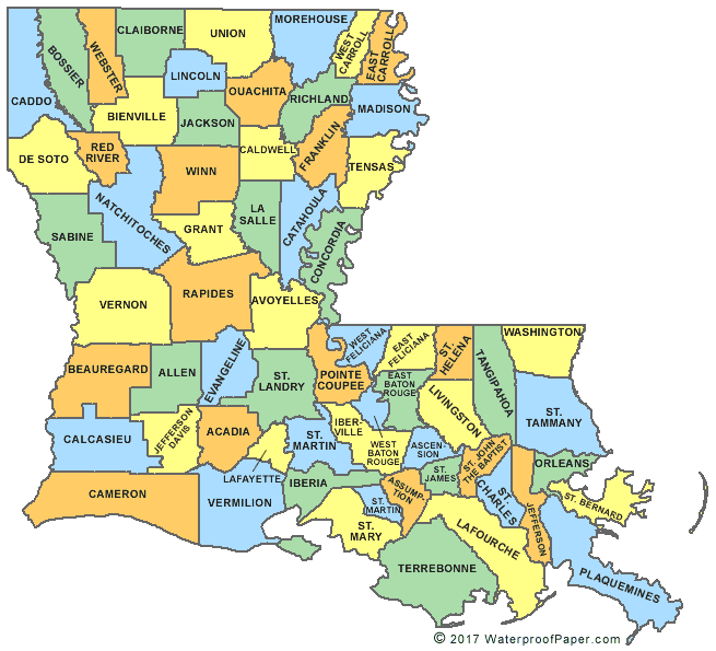 Printable Louisiana Maps | State Outline, Parish, Cities