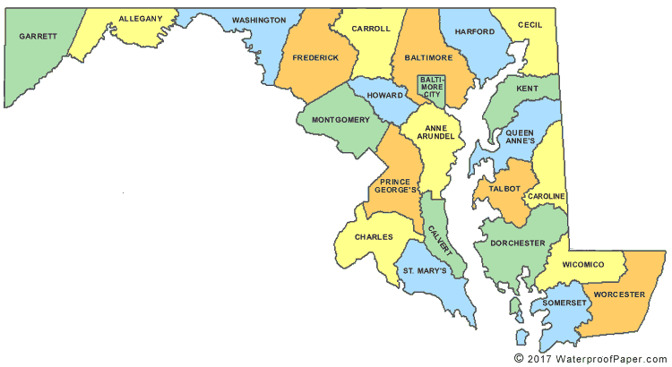 Printable Map Of Maryland Counties - Printable Word Searches