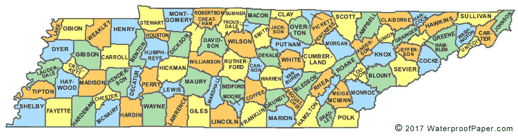 Printable Tennessee Maps State Outline County Cities