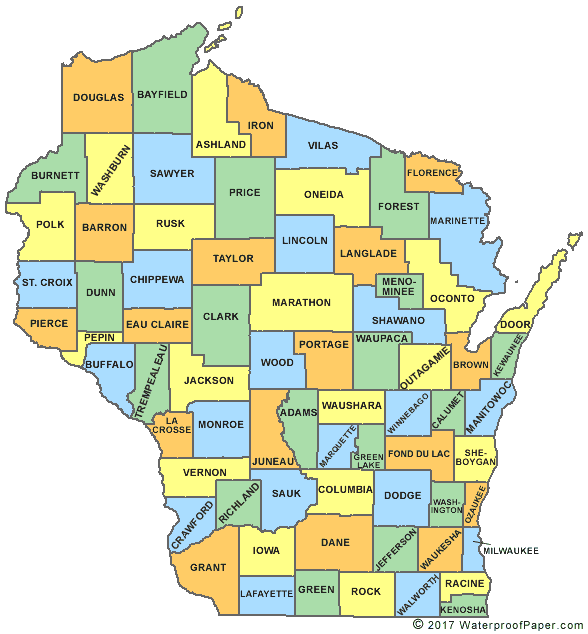 Printable Wisconsin Maps State Outline County Cities